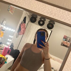 Free People Movement gray ribbed tank